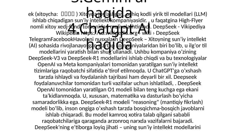 Suniy intelekt chat botlar