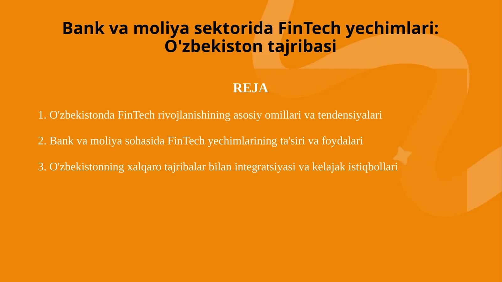 Bank va moliya sektorida FinTech yechimlari  O'zbekiston tajribasi