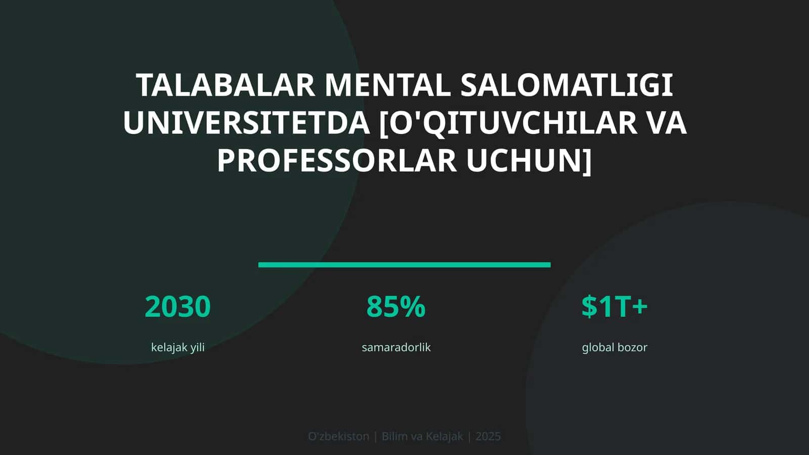 Talabalar mental salomatligi universitetda [o'qituvchilar va professorlar uchun]