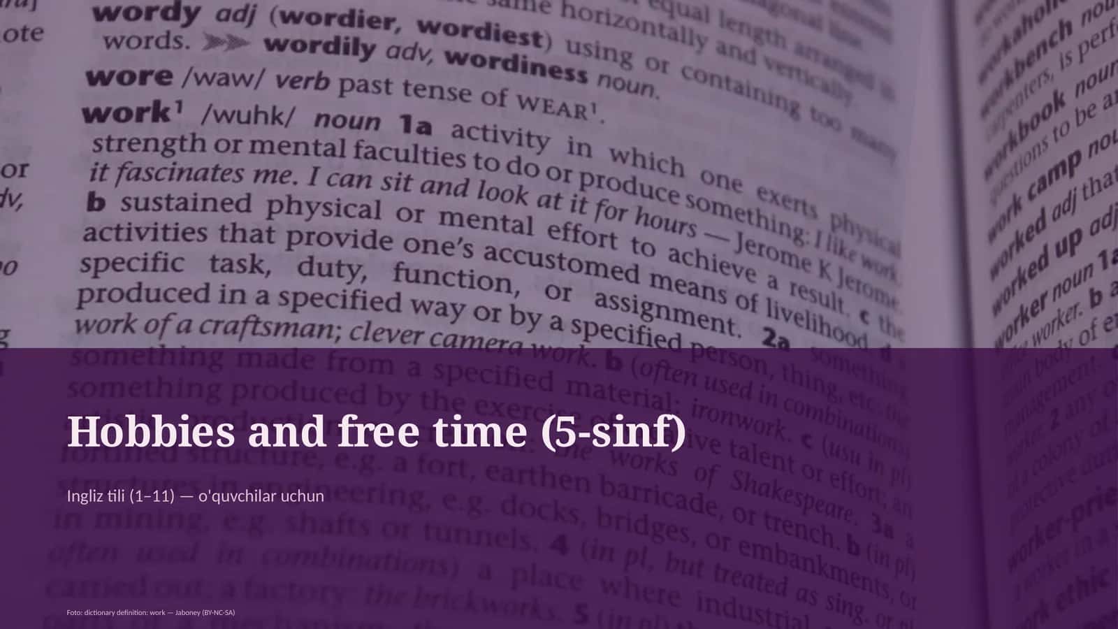 Hobbies and free time (5-sinf)