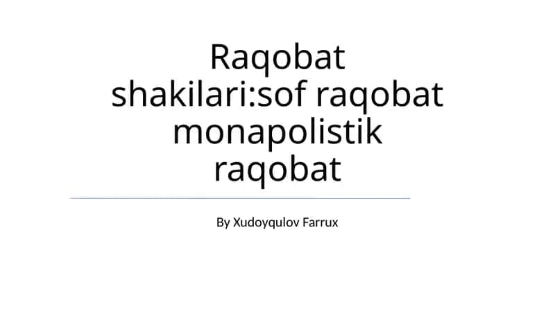 Monopolistik raqobat
