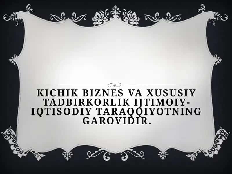 Kichik biznes va xususiy tadqiqotlar