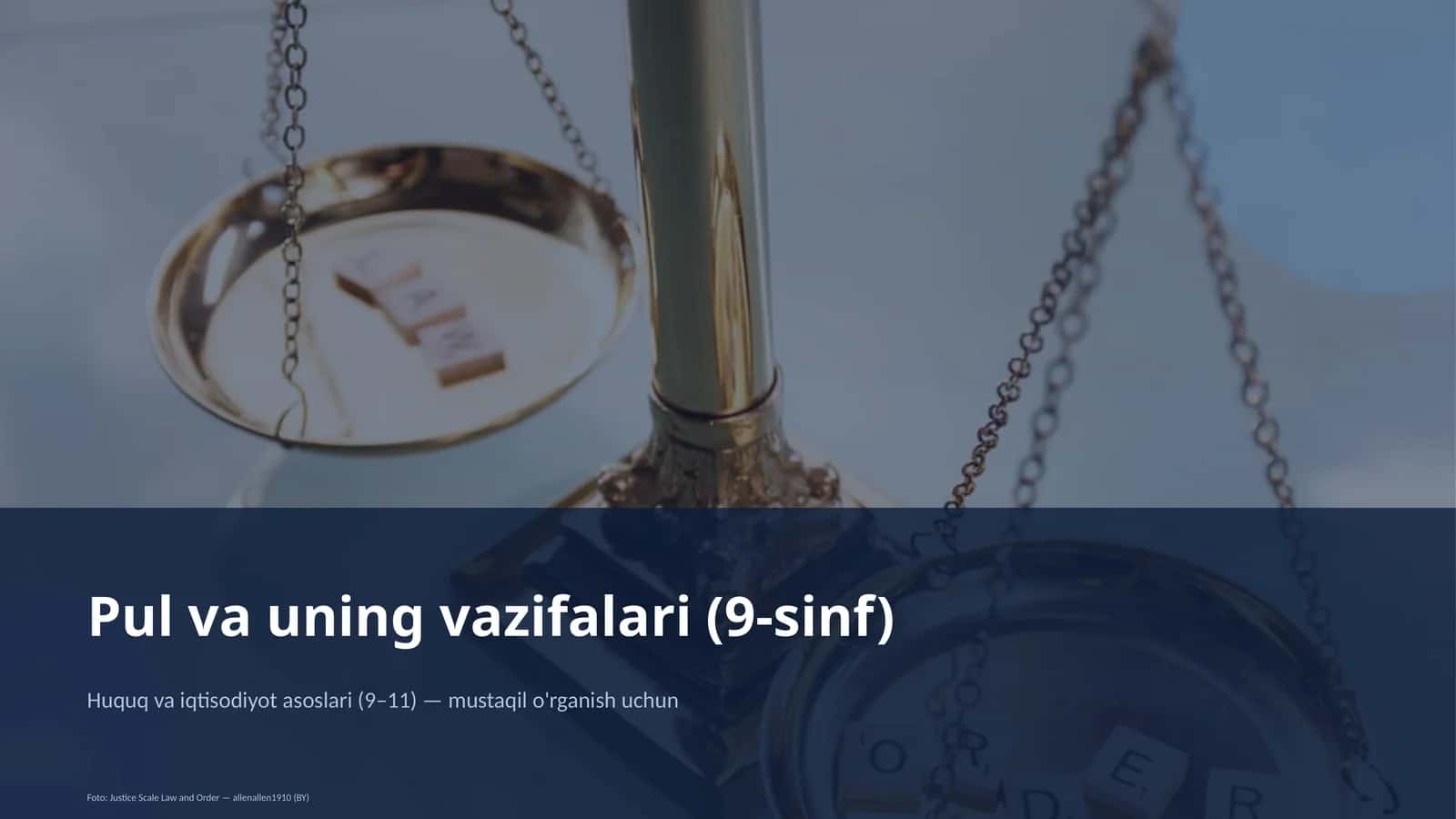 Pul va uning vazifalari (9-sinf)