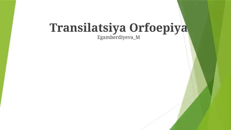 Transilatsiya Orfoepiya