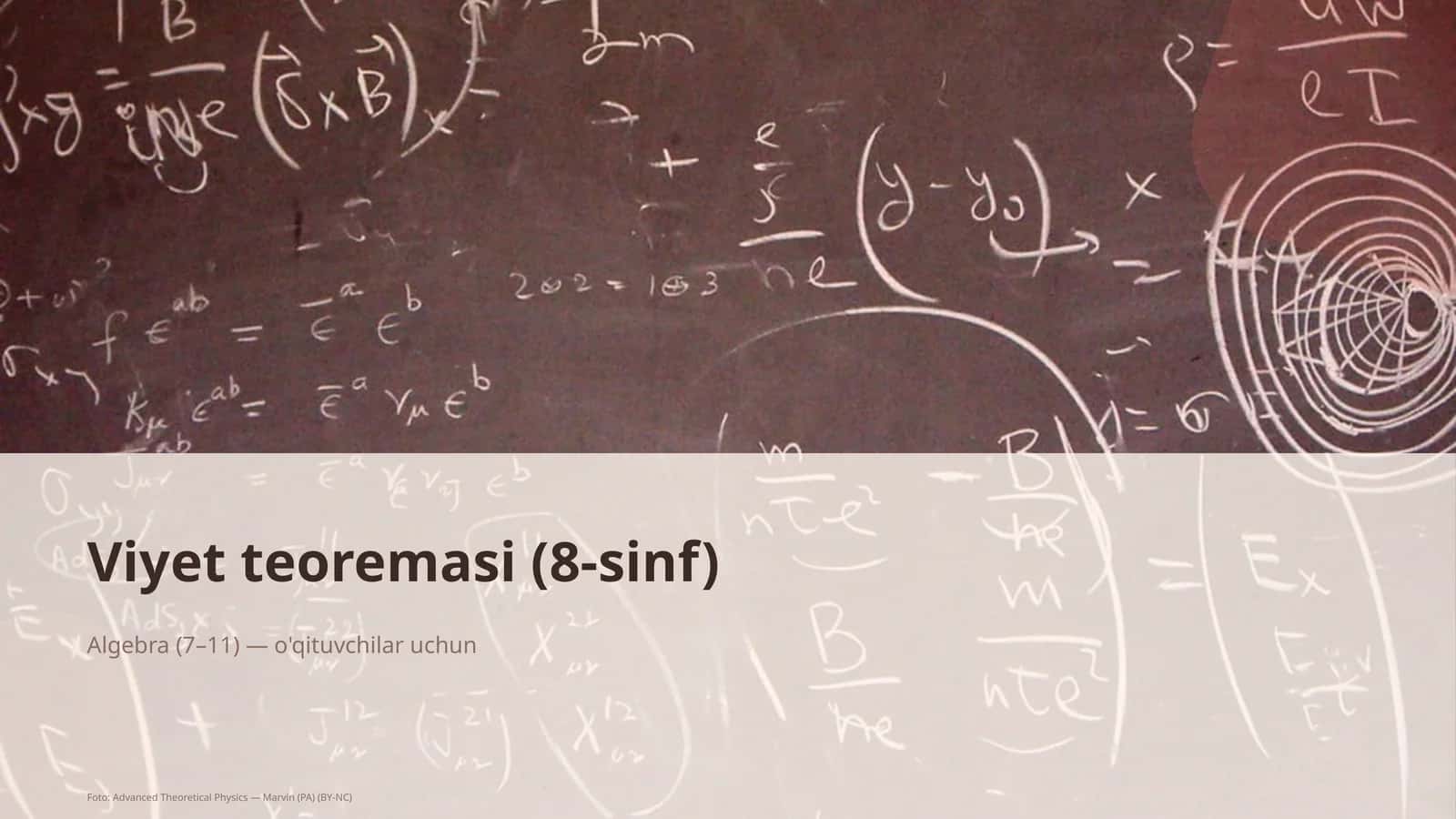 Viyet teoremasi (8-sinf)