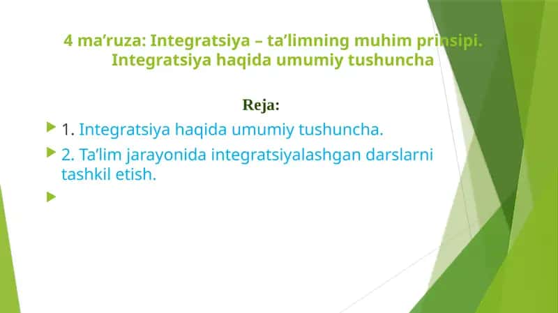 Integratsiya – ta’limning muhim prinsipi