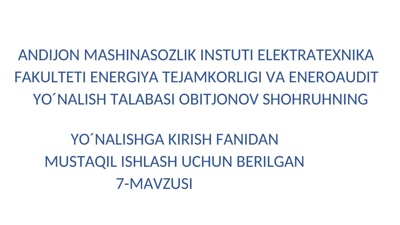 GIDROELEKTR STANSIYALARI HAQIDA TUSHUNCHA