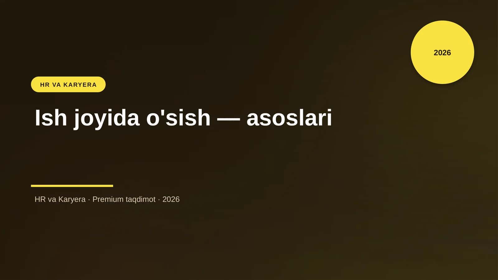 Ish joyida o'sish — asoslari