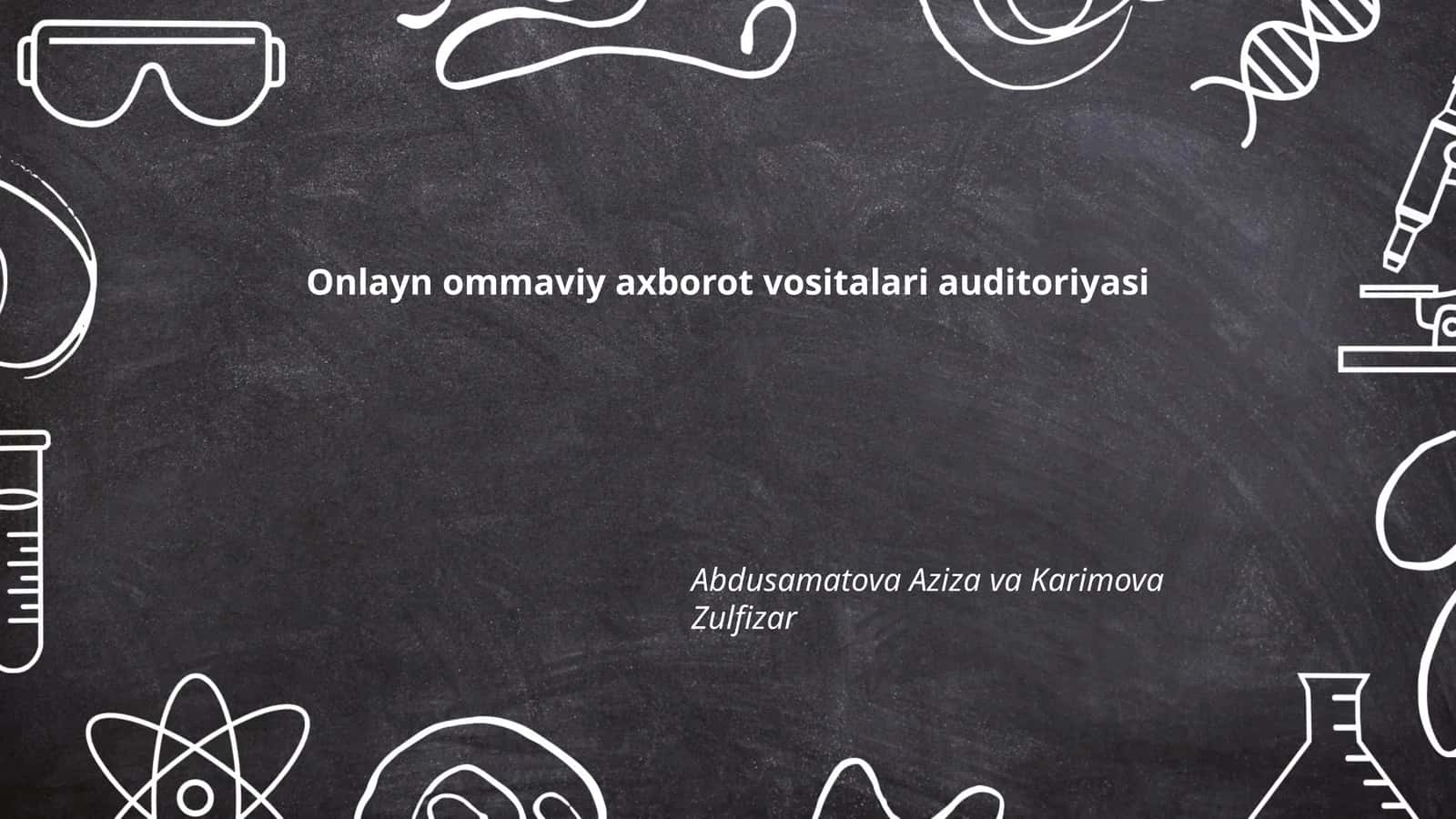 Ommaviy axborot vositalari auditoriyasi tahlili