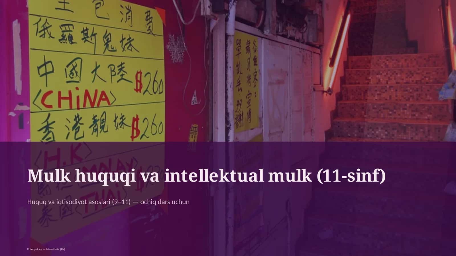 Mulk huquqi va intellektual mulk (11-sinf)