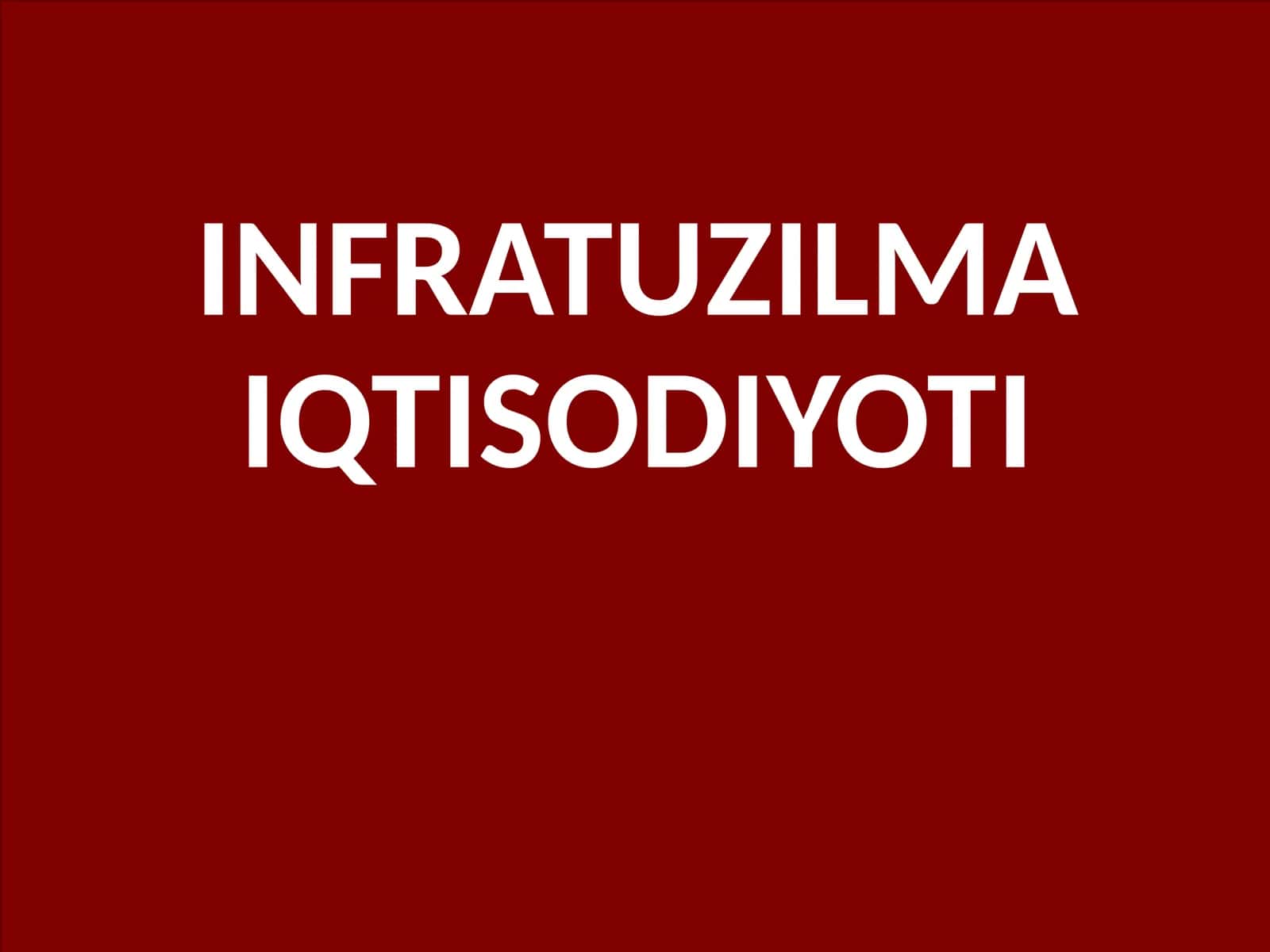 Инфратузилма иқтисодиёти