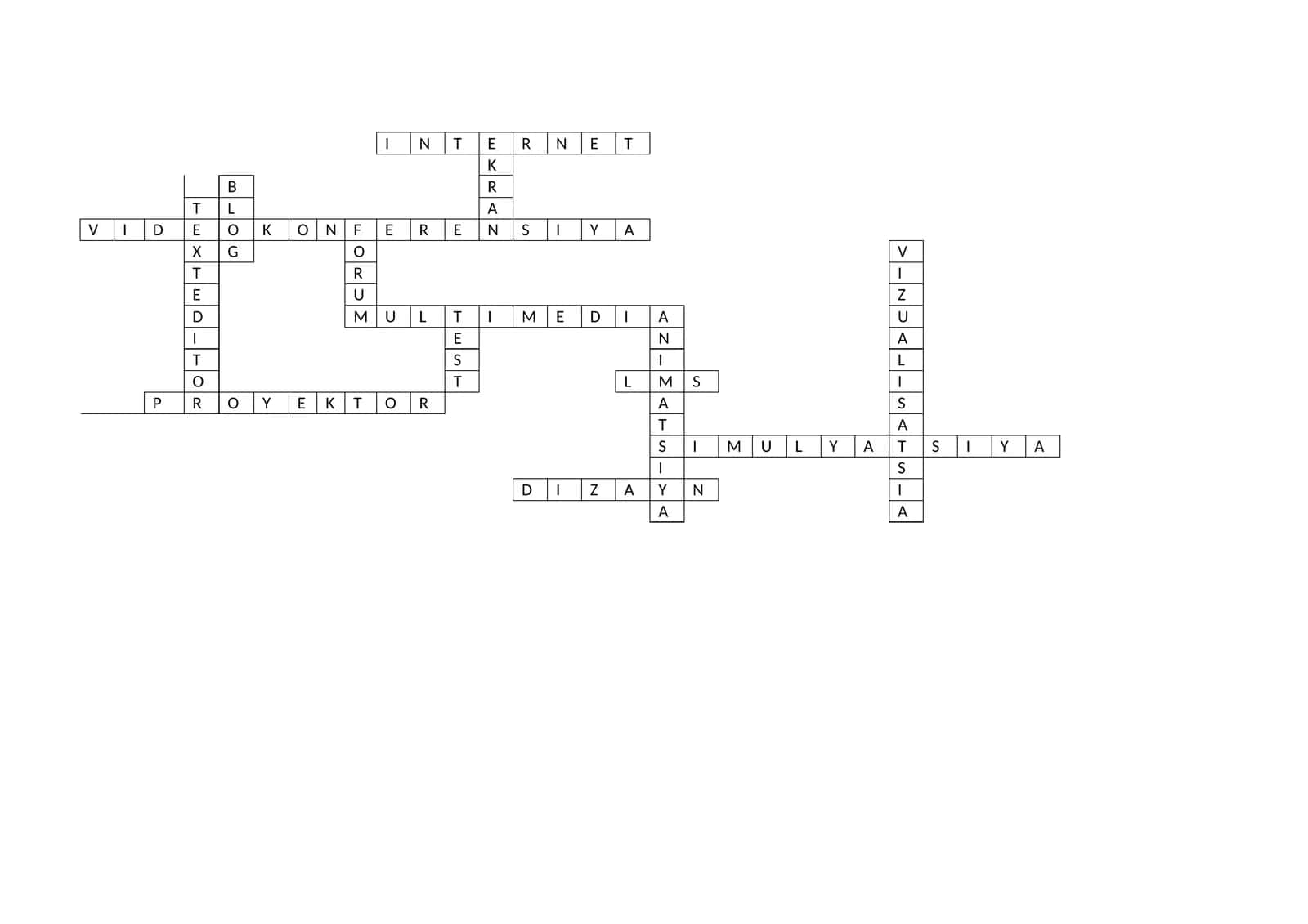 kompyuter texnolohiyalari fanidan krossword