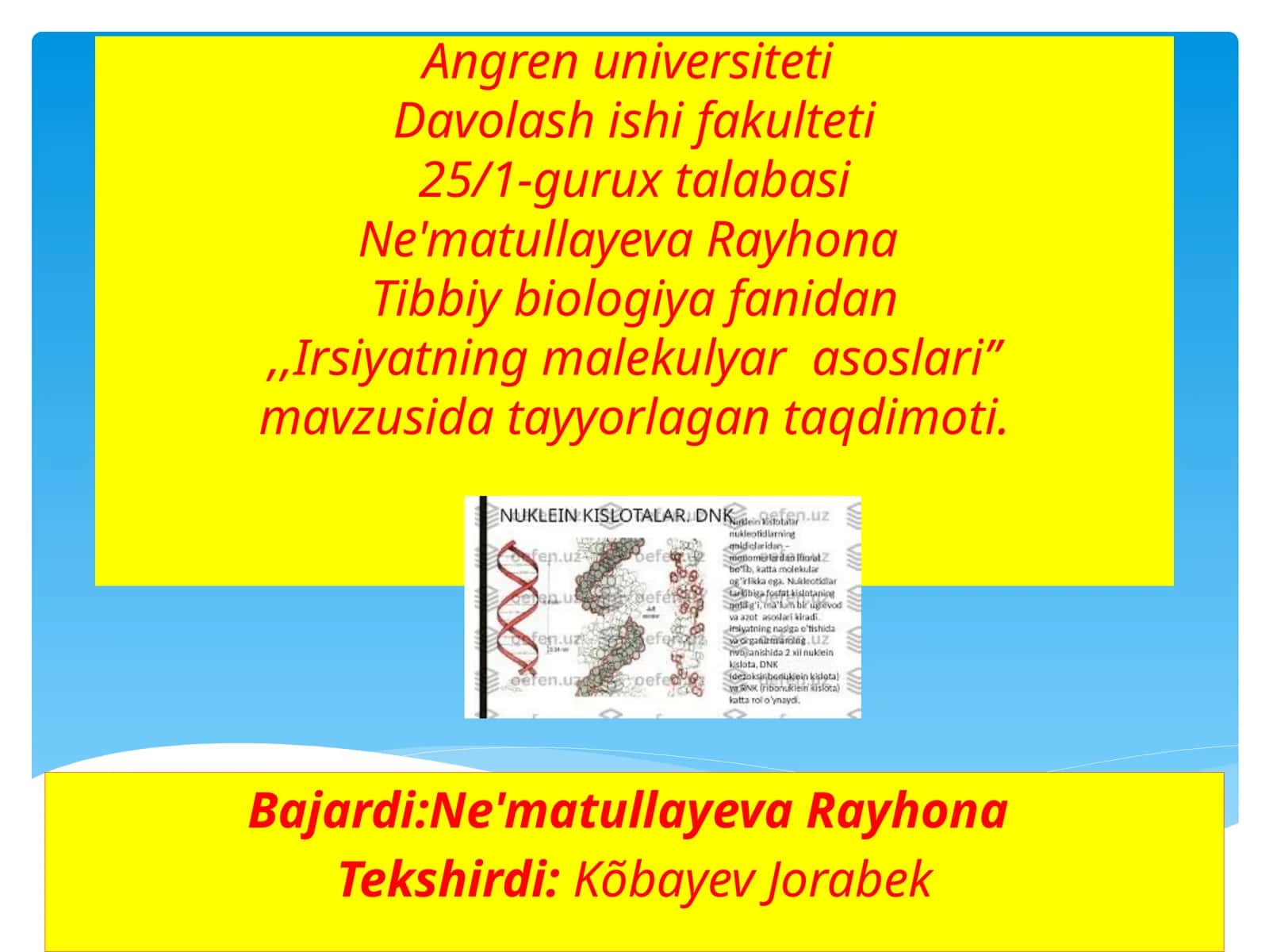 IRSIYATNI MALEKULYARASOSLARI