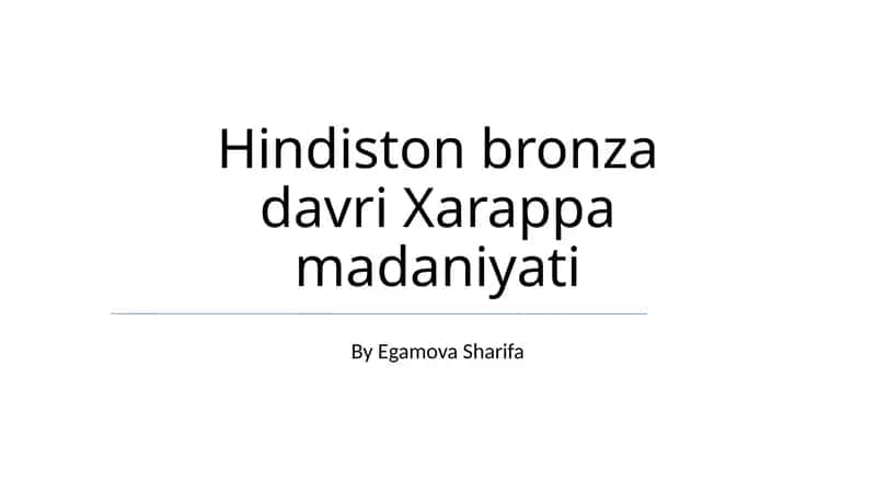 Hindiston bronza davri Xarappa madaniyati