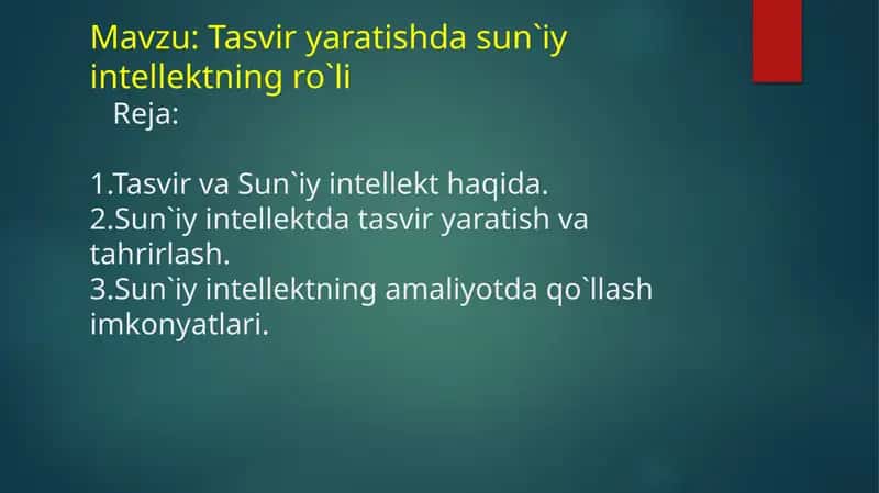 Tasvir yaratishda 1000Sun'iy intellektning ro'li