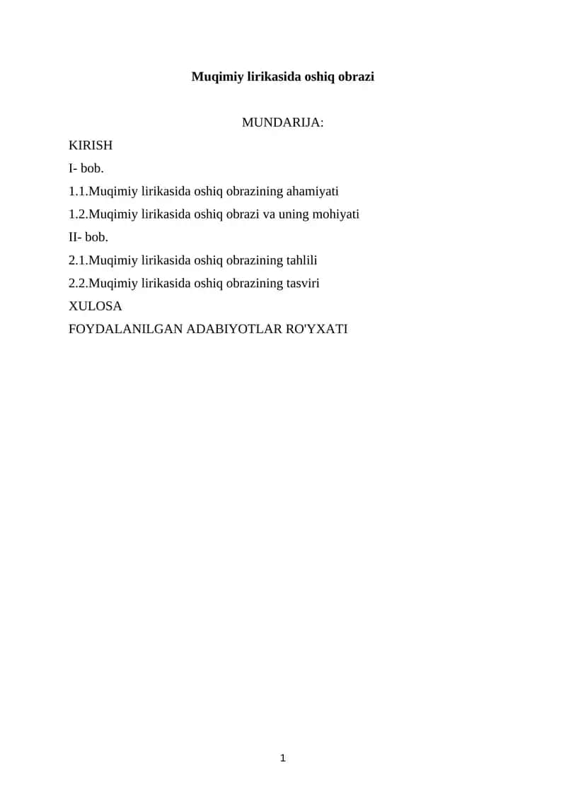 Muqimiy lirikasida oshiq obrazi