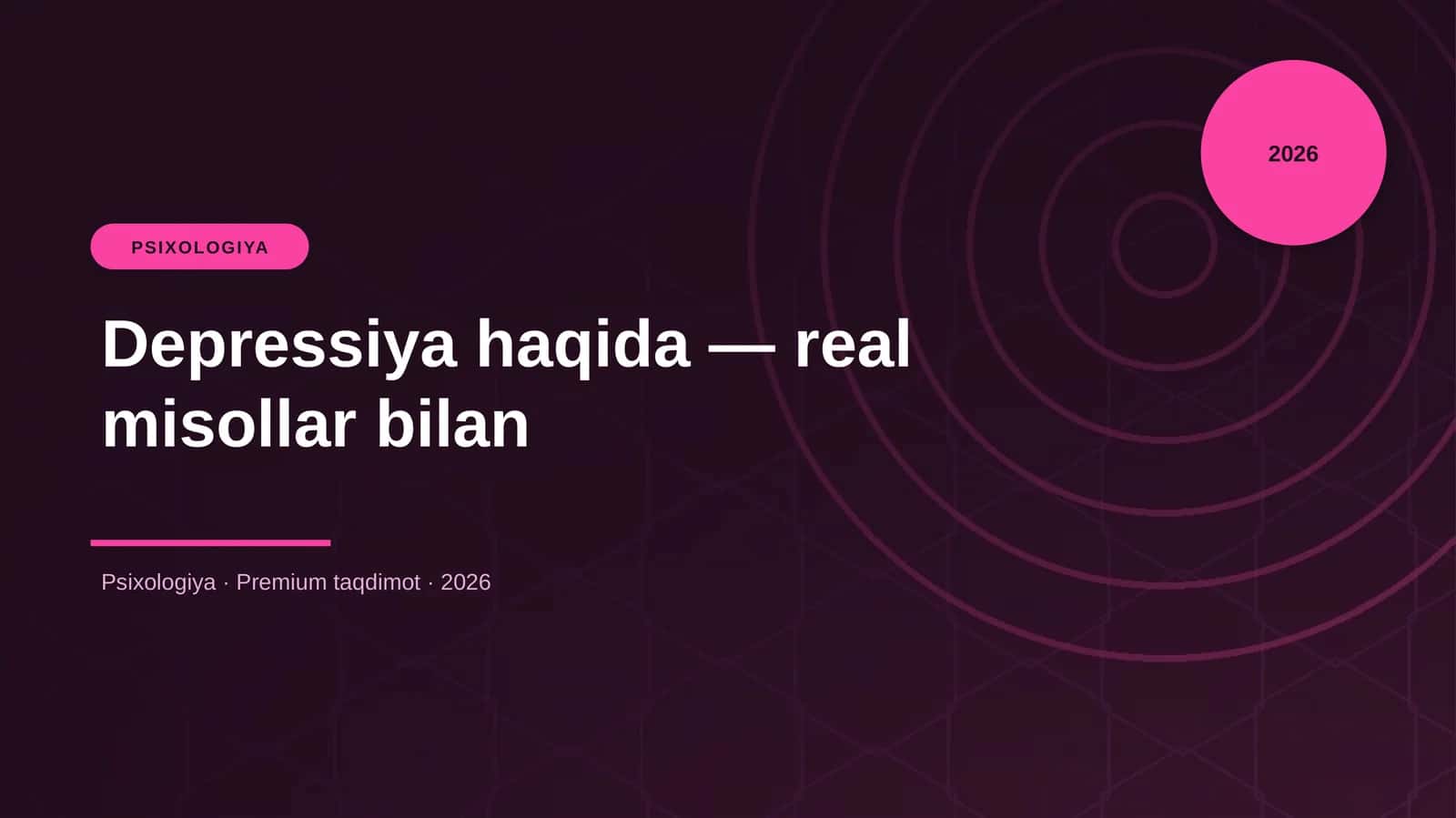 Depressiya haqida — real misollar bilan