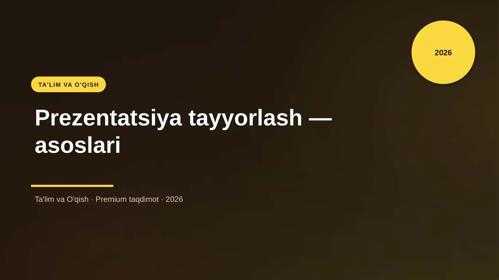 Prezentatsiya tayyorlash — asoslari