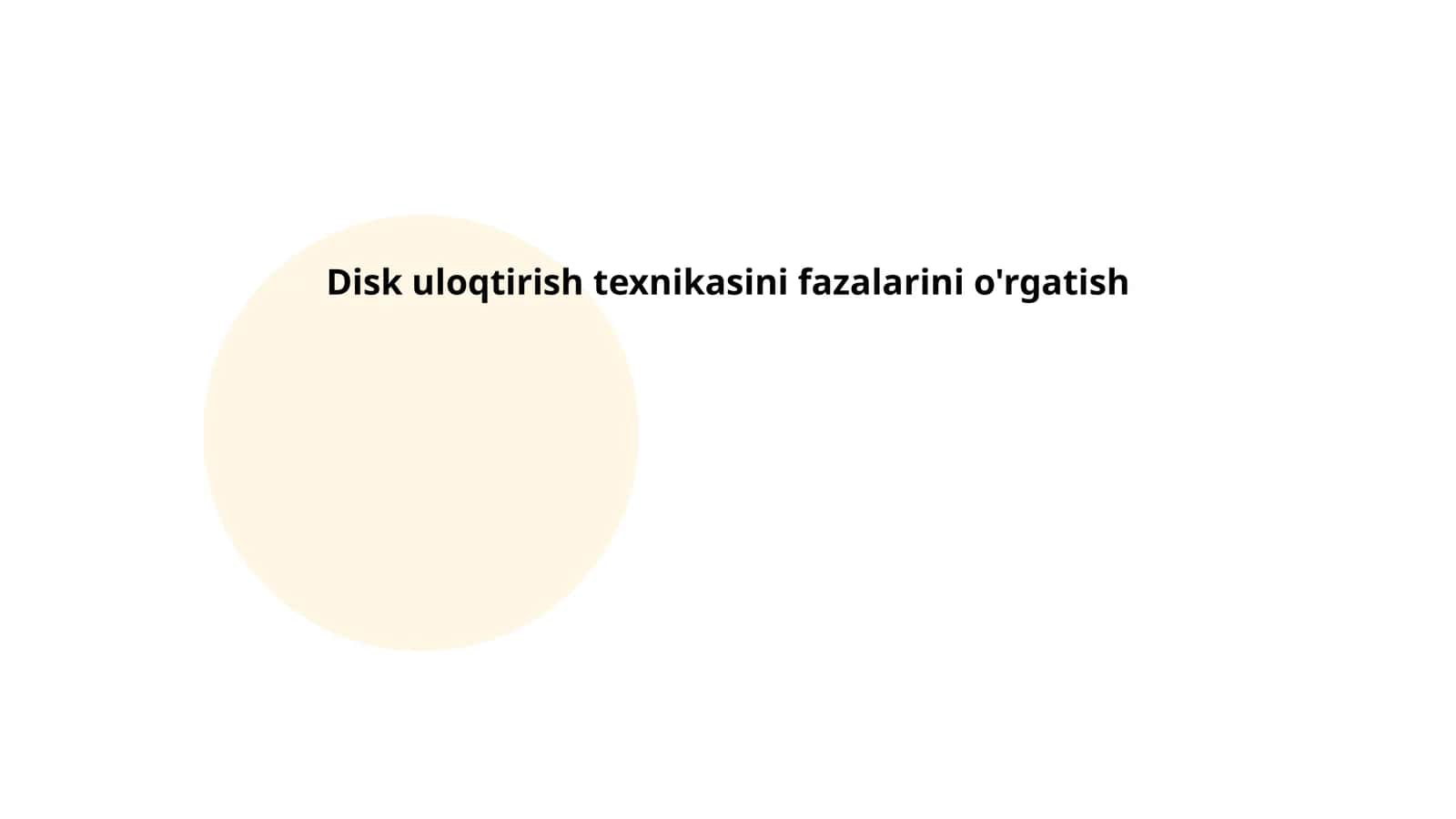 Disk uloqtirish texnikasini fazalarini o'rgatish