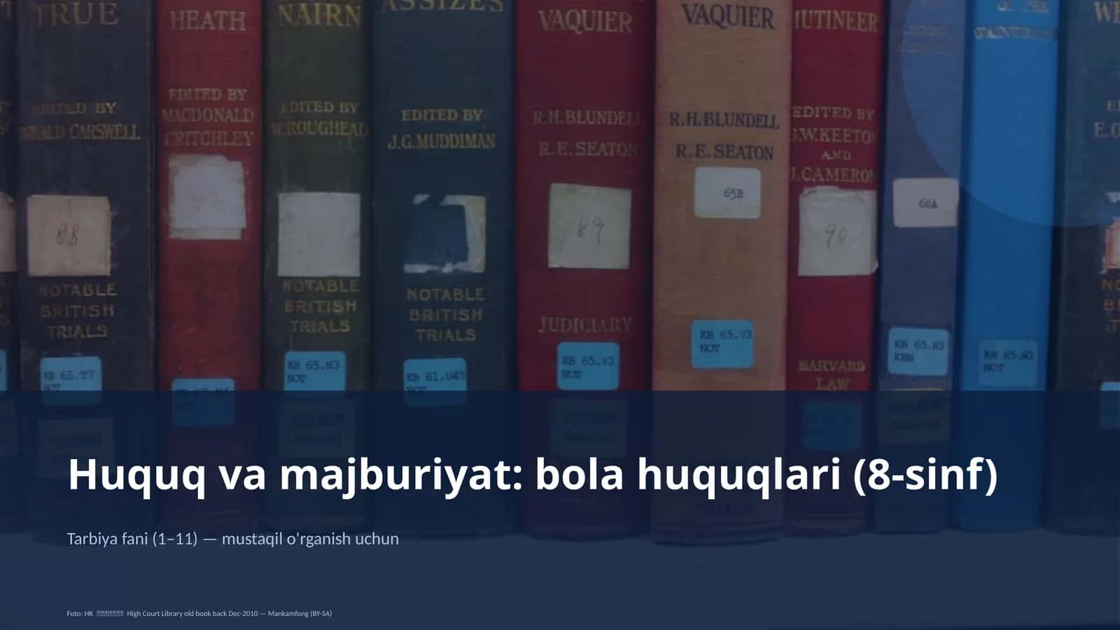 Huquq va majburiyat: bola huquqlari (8-sinf)