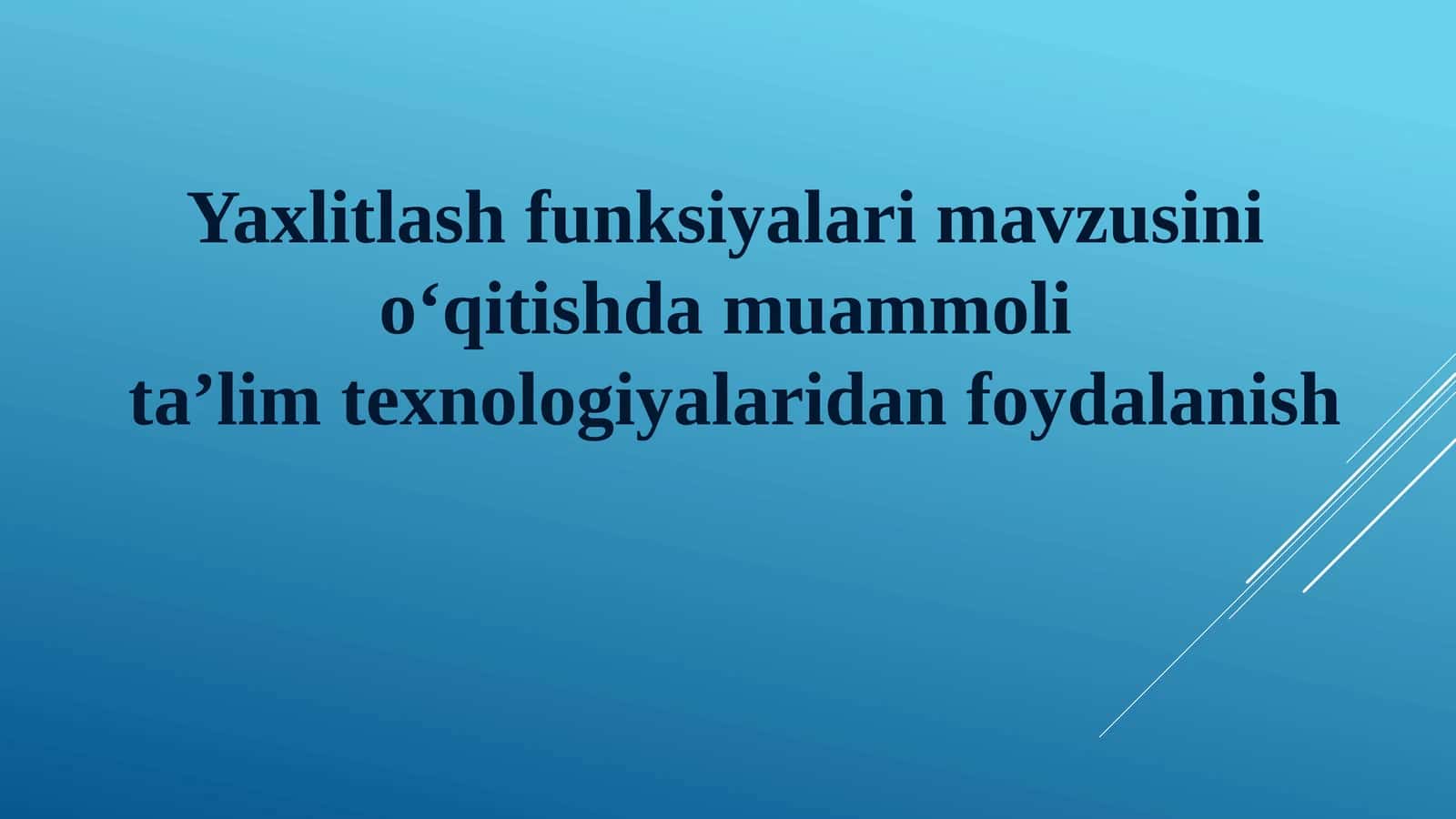 Yaxlitlash funksiyalari