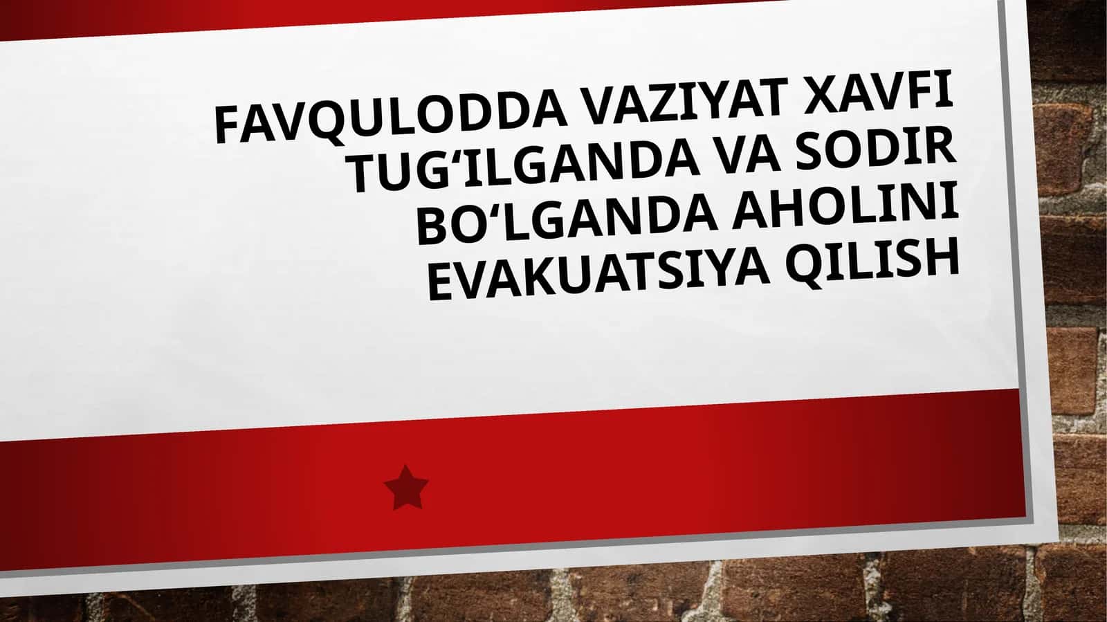 Evakuatsiya Mexanizmlari