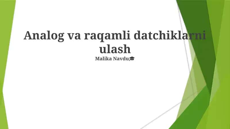 Analog va raqamli datchiklarni ulash