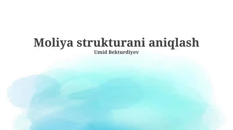 Moliya strukturani aniqlash