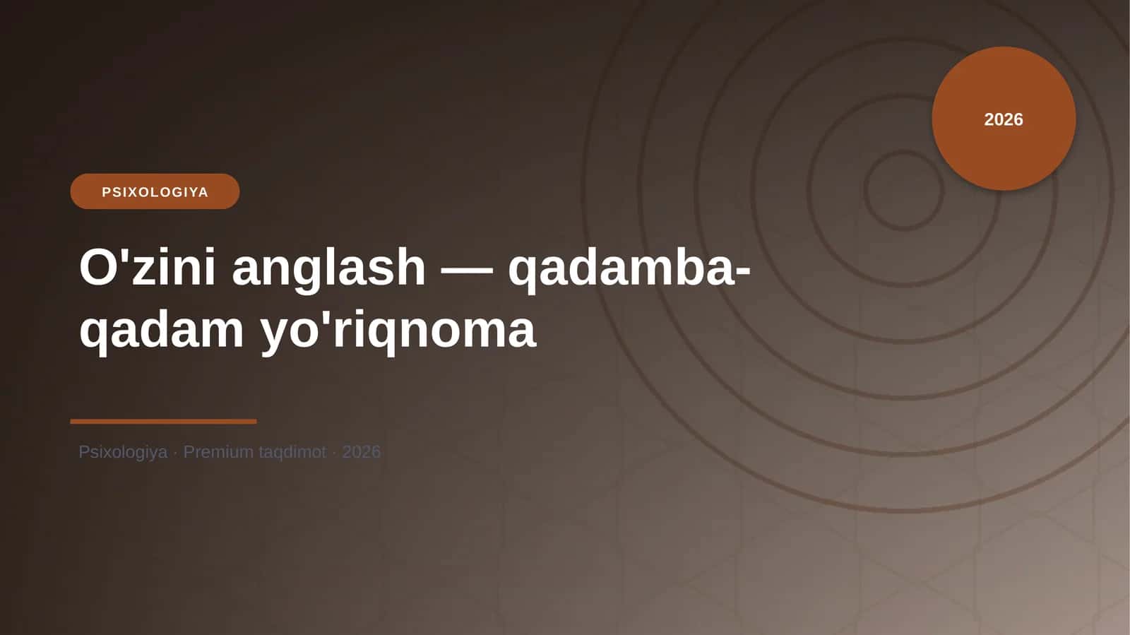 O'zini anglash — qadamba-qadam yo'riqnoma