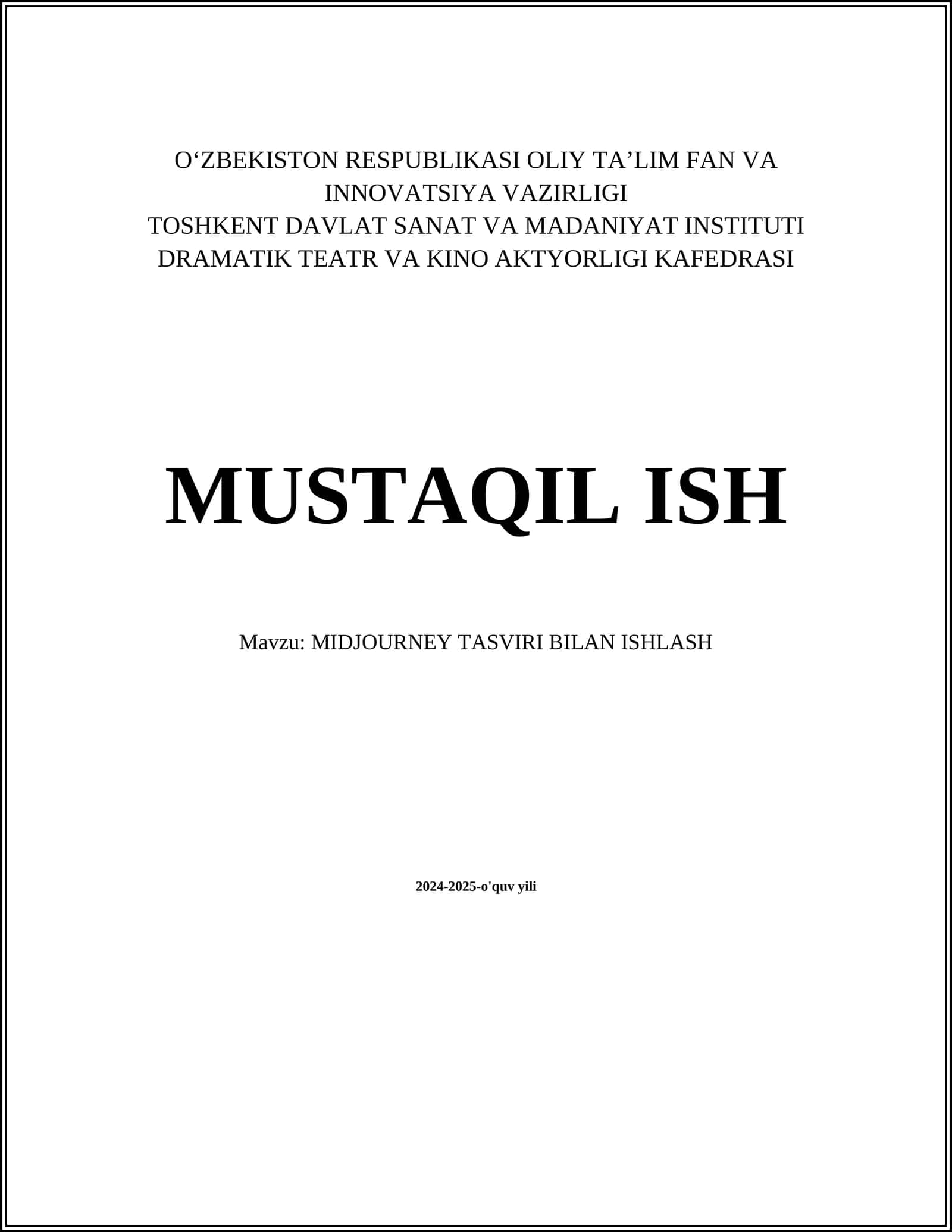 MIDJOURNEY TASVIRI BILAN ISHLASH