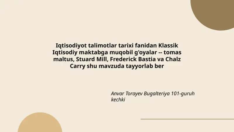 Iqtisodiyot talimotlar tarixi
