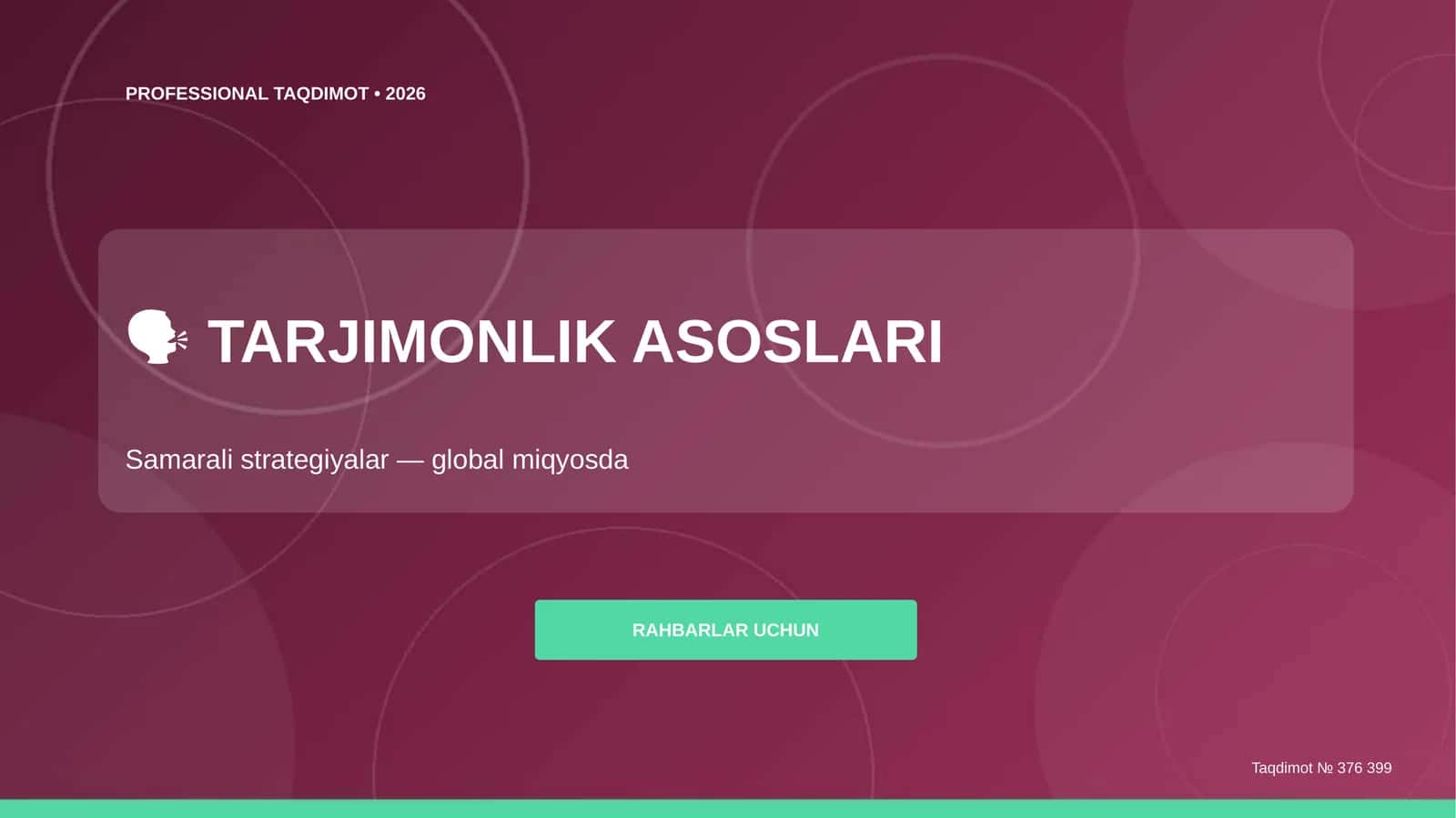 TARJIMONLIK ASOSLARI RIVOJI