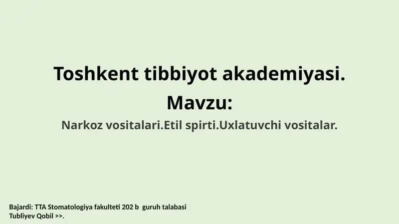 Narkoz vositalari