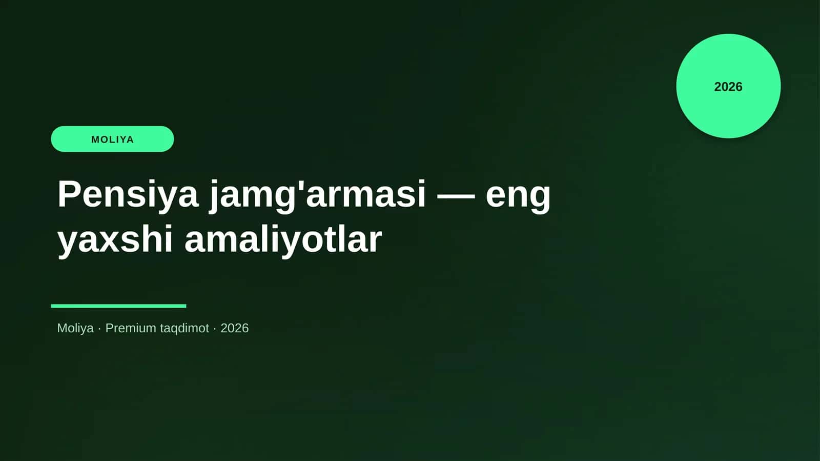 Pensiya jamg'armasi — eng yaxshi amaliyotlar