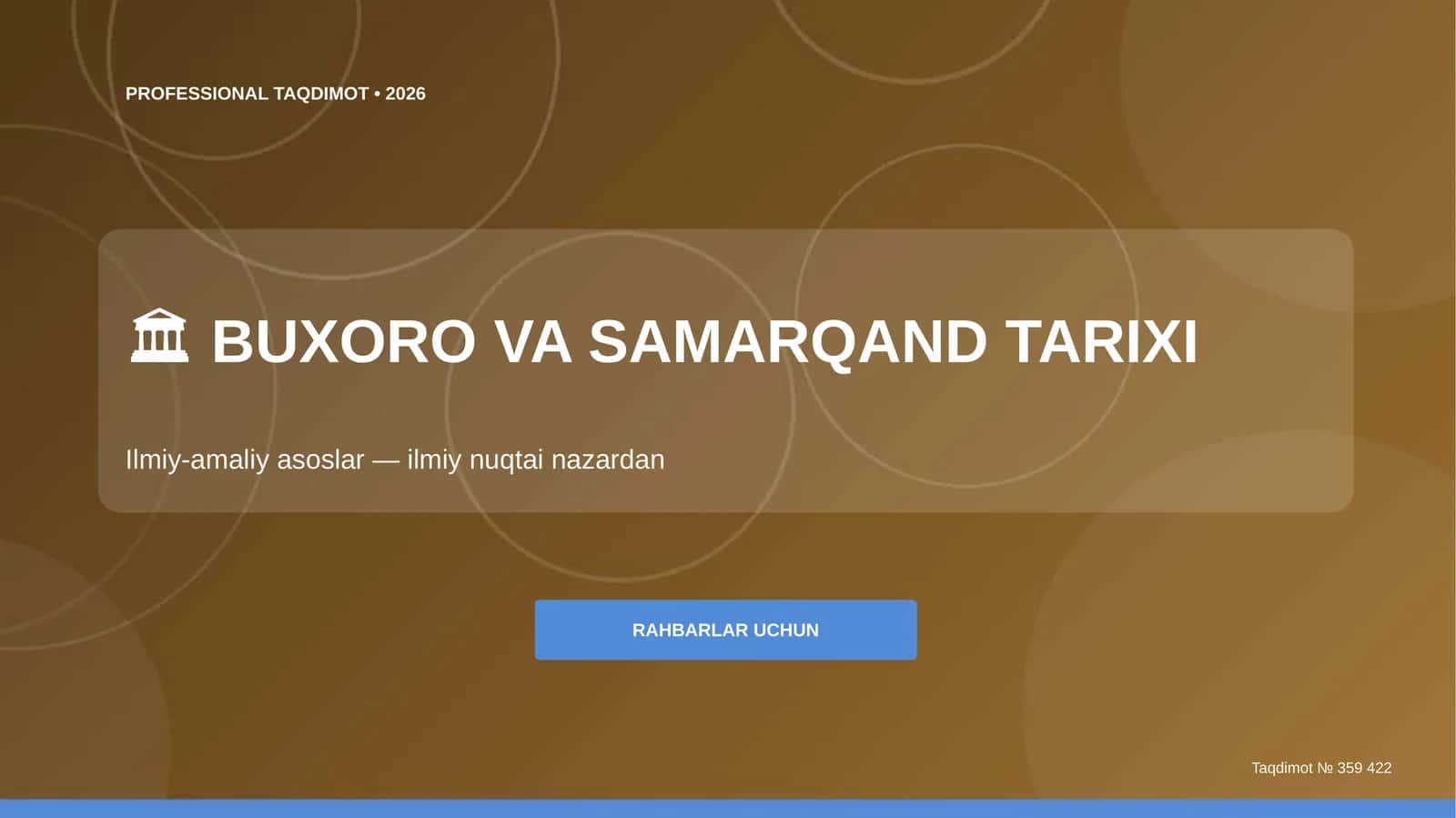 BUXORO VA SAMARQAND TARIXI