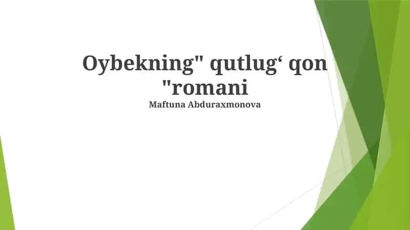 "Qutlug’ Qon" romani