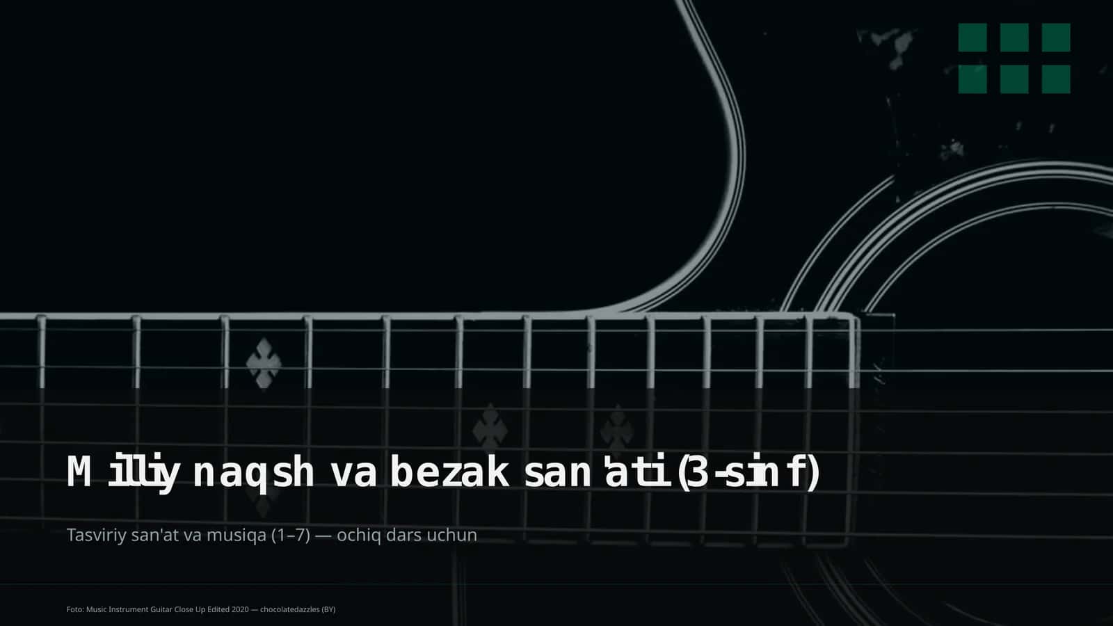 Milliy naqsh va bezak san'ati (3-sinf)