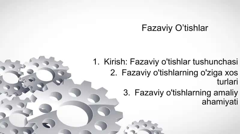 Fazaviy O’tishlar