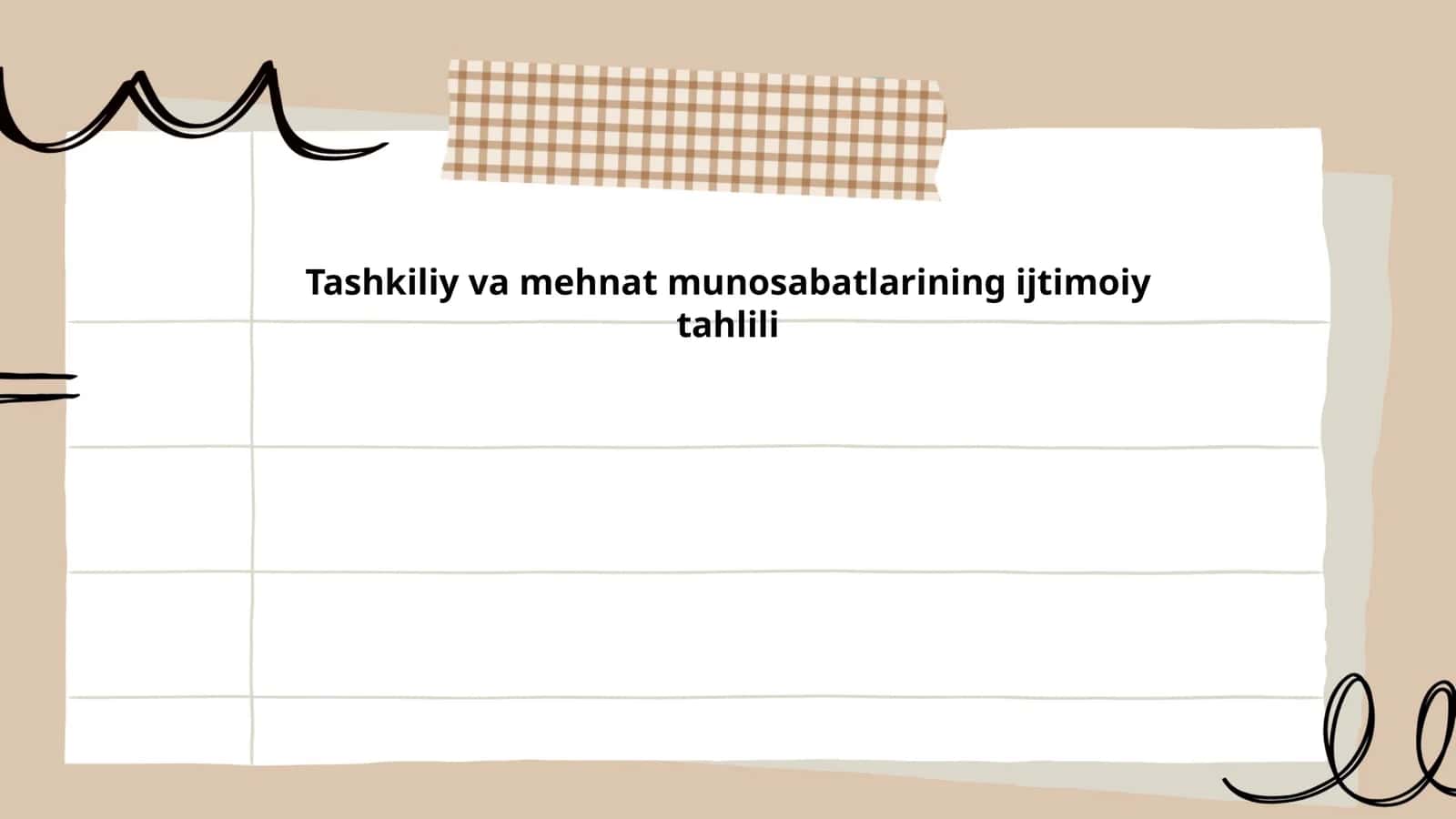 Tashkiliy va Mehnat Munosabatlarining Ijtimoiy Tahlili