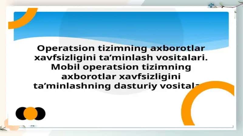 Operatsion tizim va axborot xavfsizligi