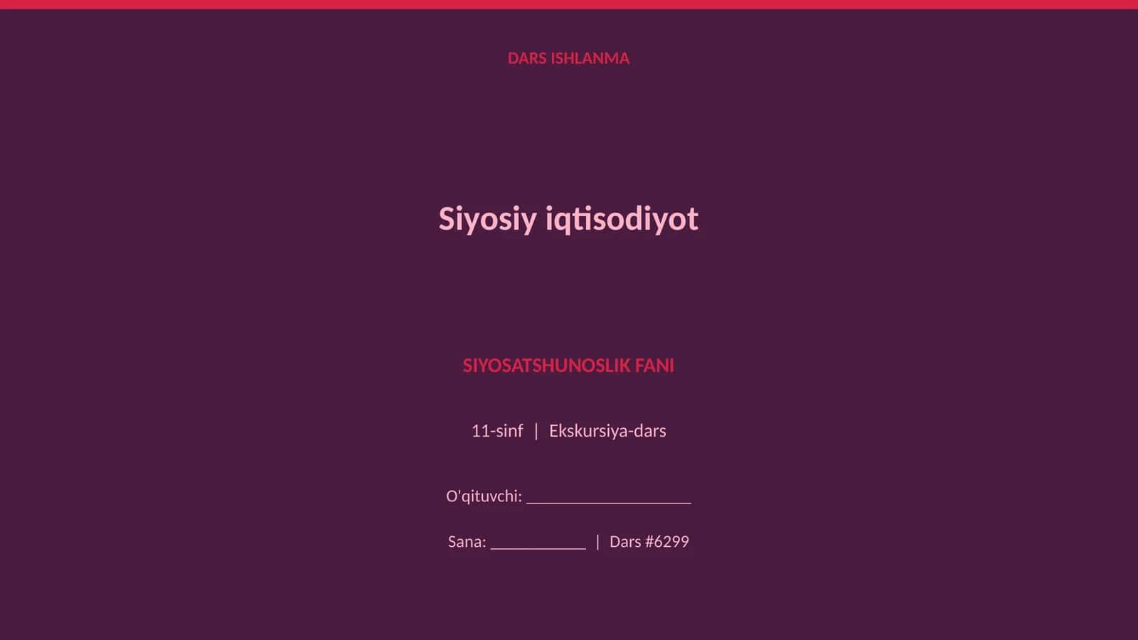 DARS ISHLANMA