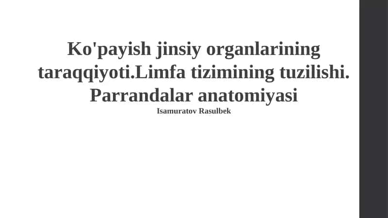 Limfa tizimining tuzilishi