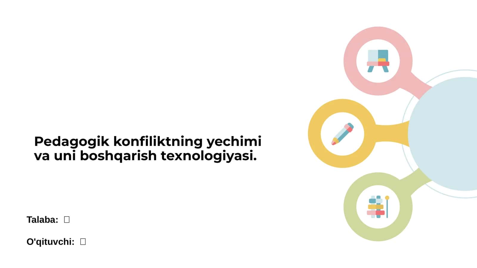 Pedagogik konfiliktning yechimi va uni boshqarish texnologiyasi
