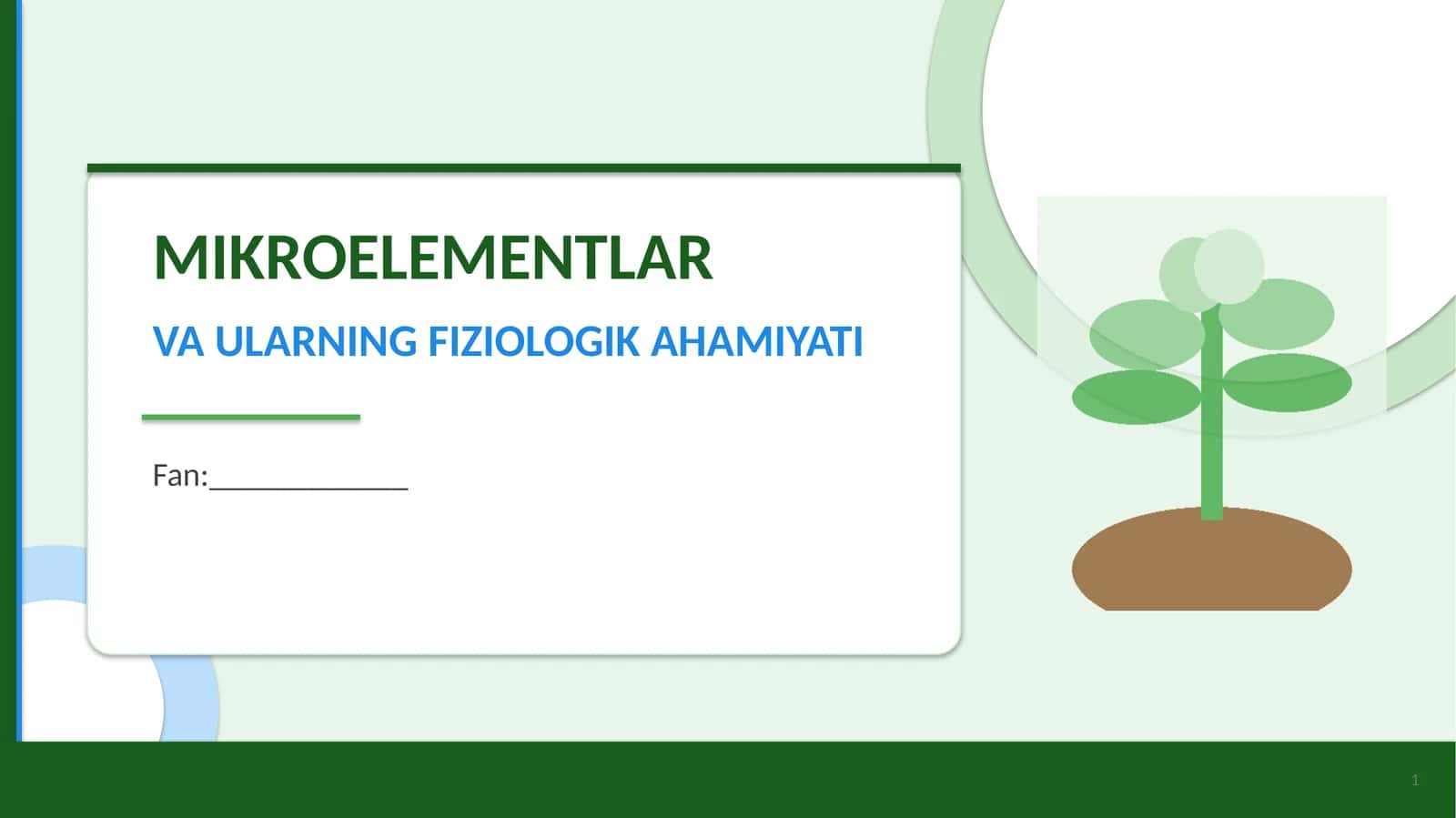 MIKROELEMENTLAR VA ULARNING FIZIOLOGIK AHAMIYATI