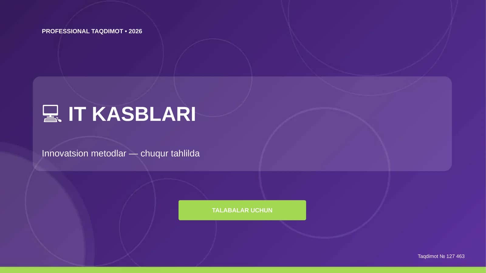 IT Kasblari: Innovatsion Metodlar