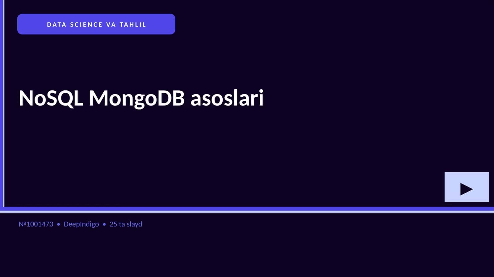 NoSQL MongoDB asoslari