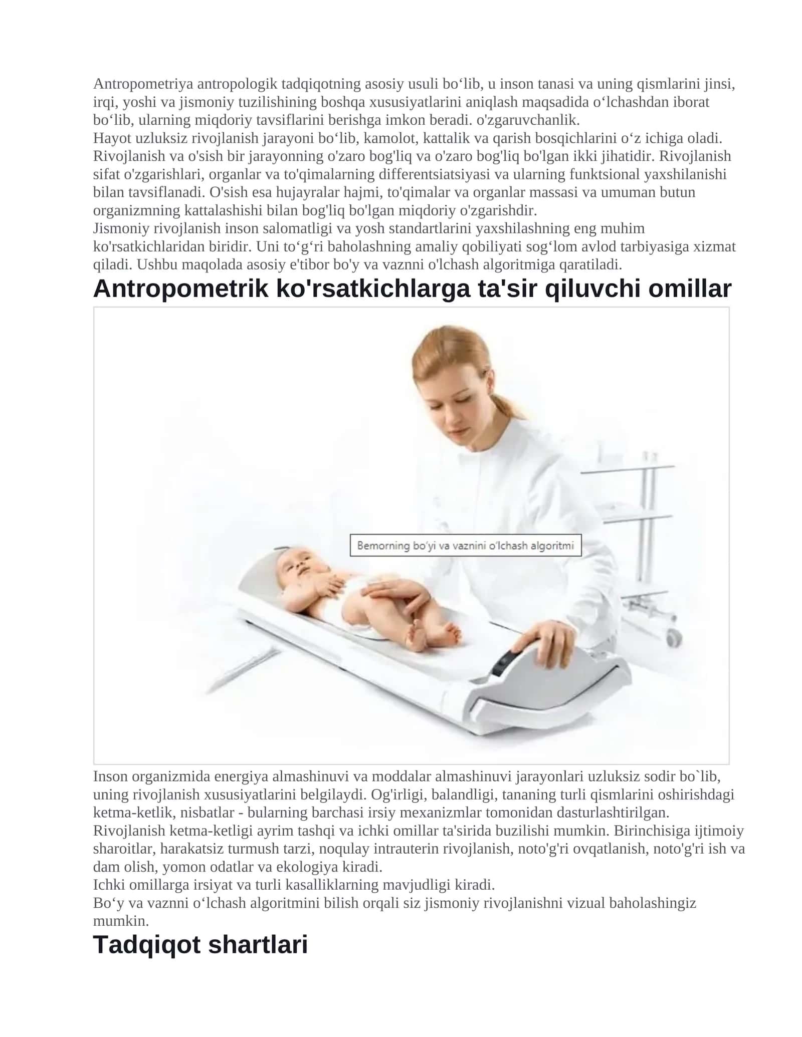 Antropometriya antropologik tadqiqot