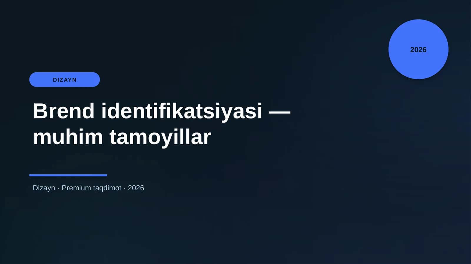 Brend identifikatsiyasi — muhim tamoyillar