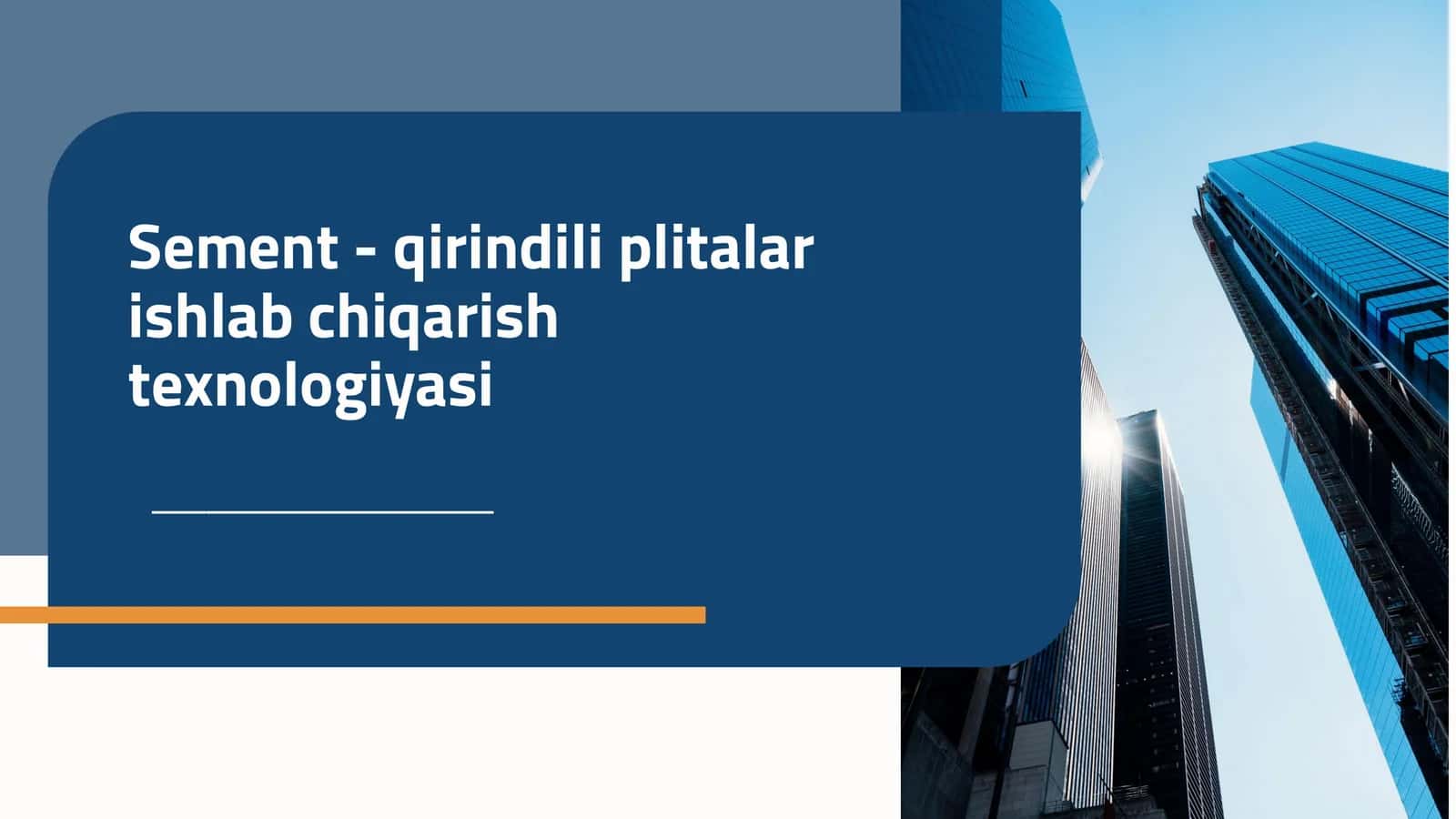 Sement - qirindili plitalar ishlab chiqarish texnologiyasi