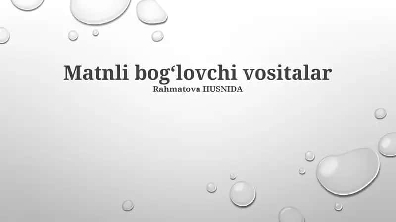 Matnli bogʻlovchi vositalar